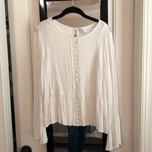 White/Ivory Blouse with embroidered details